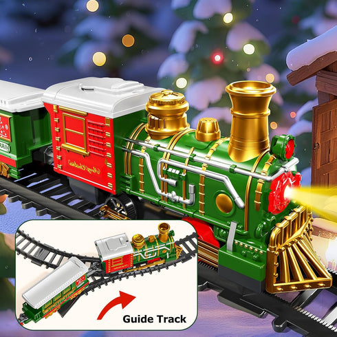 Xelabrion Set 3-5 4-7 4-8, Set Set 3 4 5 6 Train for Kids Classic Christmas Electric Train Toys with Locomotive Engine