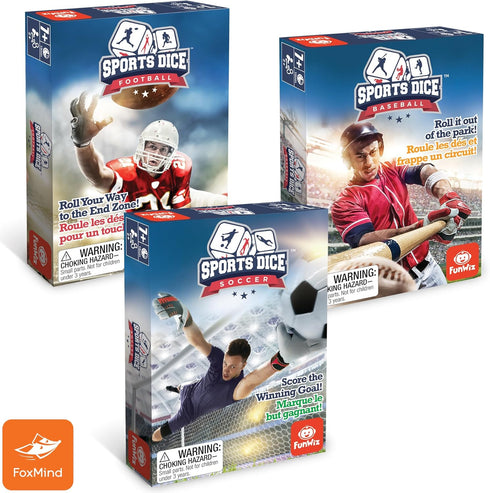 FoxMind Games: Sports Dice - Easy to Learn Soccer Game for Up to 4 Players, Ages 7 and Up