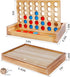 Glintoper Classic Wood Shut The Box & 4 in a Row Tables Game Set, Rustic Coffee Table Decor for Kids Family