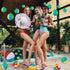 Hungdao Mini Beach Ball Decoration, Rainbow Inflatable Pool Ball with Hanging Rope and Hooks for Summer Party Ornament