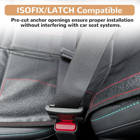 PANYBABY 600D Car Seat Protector for Baby, Car Seat Cover, Durable Oxford Fabric, Anti-Slip Base,Mesh Pockets for Baby