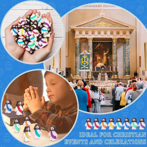 Barydat 200 Pack Mini Jesus Figurines, Tiny Jesus Toys for Thanksgiving Day Sunday School Baptism Gifts