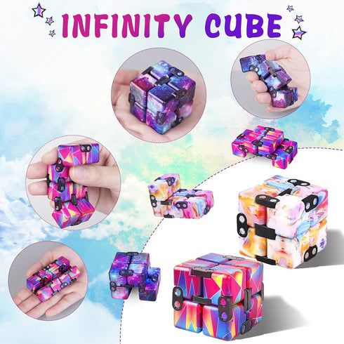 IGINOA 4 Packs Infinity Cube Toy Stress Relieving Game for Kids and Adults,Cute Mini Unique Gadget Anxiety Relief Kill