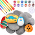 Glarks 34Pcs Rock Painting Kit, Including 15Pcs 2"-3" Flat Painting Stones River Rocks,
