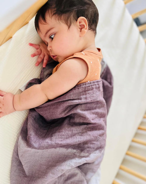 Set, Leyl&Ari Baby Swaddle Blanket Organic Cotton Muslin Receiving Blanket for Newborn (Tropical Flowers/Ombre)