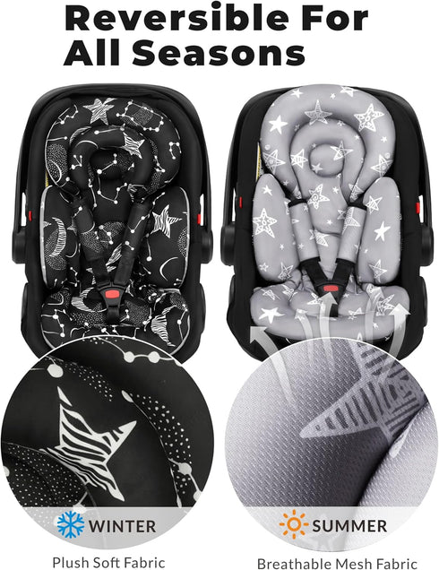 TinlyFinly Infant Car Seat Insert with Removable Cushion for Preemie to Toddler, Reversible Newborn Carseat Insert