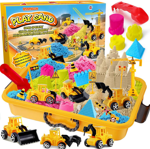 ESSENSON Sensory Bin - Play Sand Kit with Construction Set Toy Truck