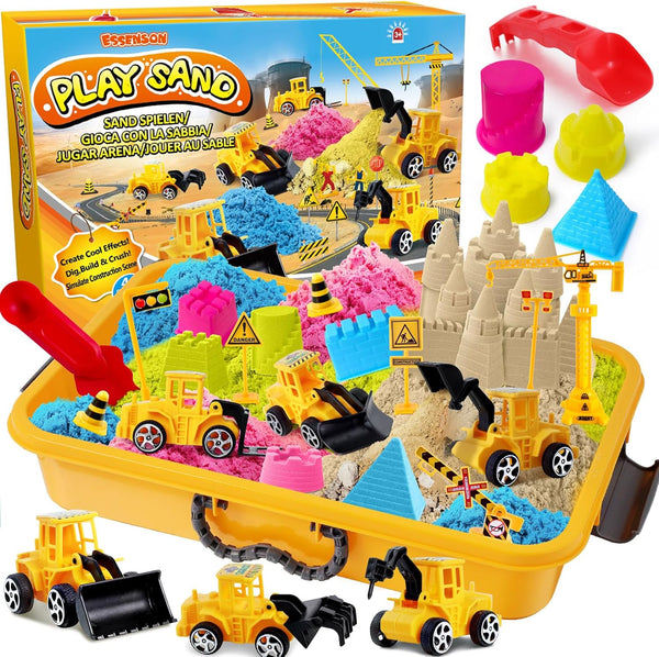 ESSENSON Sensory Bin - Play Sand Kit with Construction Set Toy Truck
