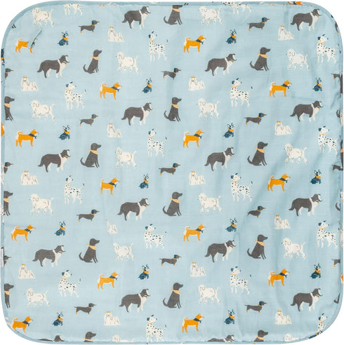 Dog Design Baby Muslin Hooded Towel with Washcloth