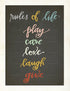 Rules of Life Collection, Set of Four 08x10 Inch Print Wall Art, Eco-Friendly Nursery Decor, Baby Room, Playroom