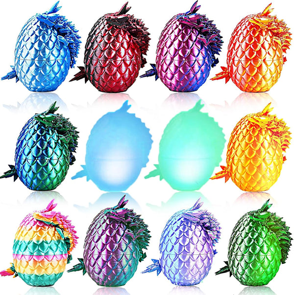 12PCS 3D Printed Dragon Eggs, Easter Basket Stuffers for Kids, Prefilled Easter