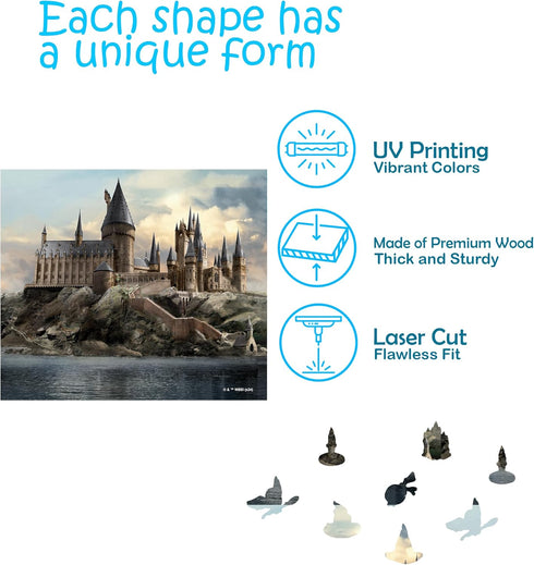 Harry Potter Puzzle for Adults, Quality Wood A3 Hogwarts Castle with 158 Pieces, Unique Jigsaw Family Game