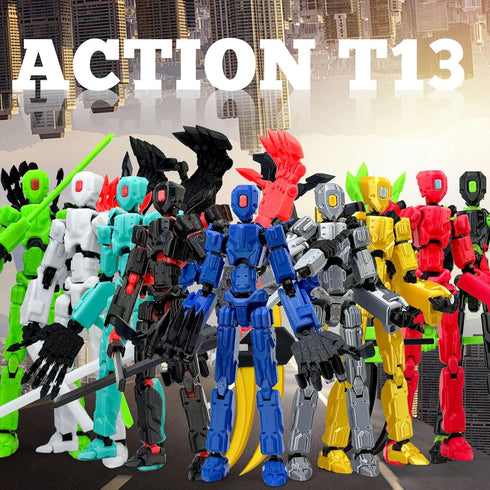 Aesinos T13 T13 Set,Collectors Assembly Completed Action Figure, Multi-Jointed Movable Robot Action Figure Desktop