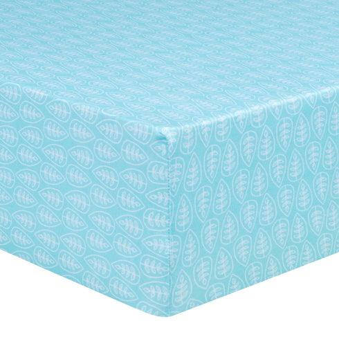 Trend Lab Jersey Fitted Crib Sheet, Leaves