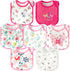 7Pcs Cotton Waterproof Baby Bibs - Hook Loop Closure, Keepsake Gift for Newborns, Drooling, Feeding, Eating