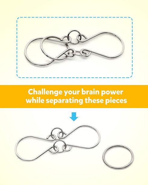Set 16 Coogam Metal Wire Puzzle of with Pouch,Brain Teaser IQ Test Disentanglemen Iron Link Unlock Interlock Game