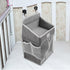 BESPORTBLE Hanging Storage Bag and Diaper Organizer for Nursery, Multi-pocket Gray Fabric Hanging Organizer for Crib