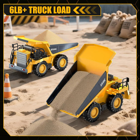BEWEAI 9CH 2.4Ghz 2 3-12 RC Dump Truck Toy for Boys, Remote Control Play Truck Construction Vehicles, Electric Trucks