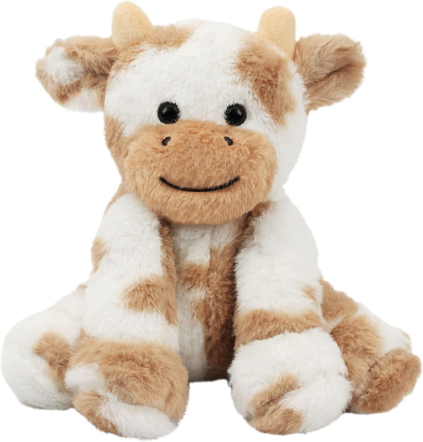 Hopearl Adorable Plush Cow Toy - Floppy Dairy Cattle Soft Stuffed Animal, Cute Birthday Gift for Kids