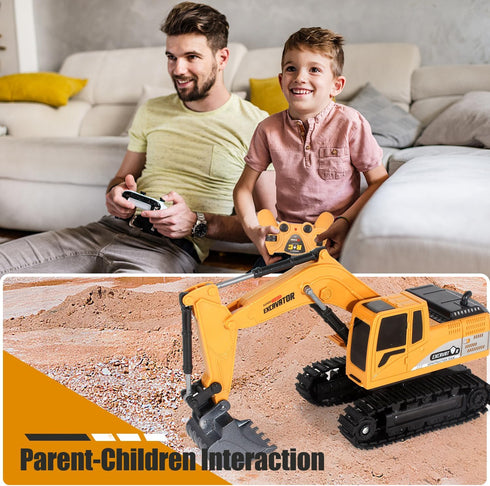 3 4 5 6 7 8 Jiakora Remote Control Excavator Toys for Boys, RC Excavator Toy for Boys Year Old Kids Christmas Birthday