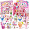 Cleboen Mini Dessert House DIY Toy Set, Making 24 Miniature Food Desserts, Resin