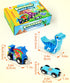 Helsort Set, Counting 3-5 Wooden Dinosaur Train Magnetic Dinosaur Toys and Number Train for Toddlers, Educational