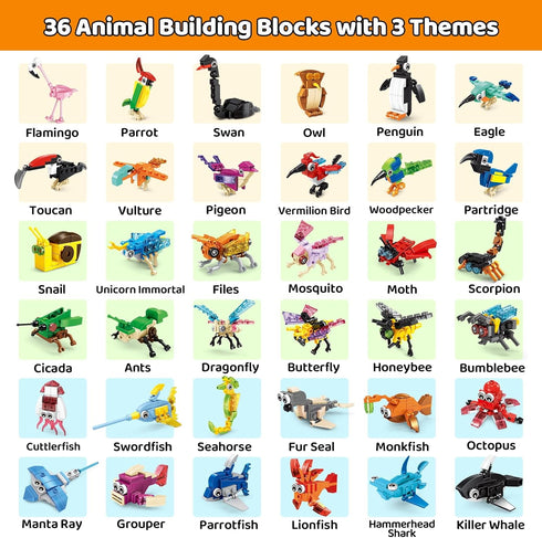 36 Packs Set 4-8, Mini Building Blocks Party Favors Building Blocks for Kids Goodie Bags Stuffers for Kid, Prize Box