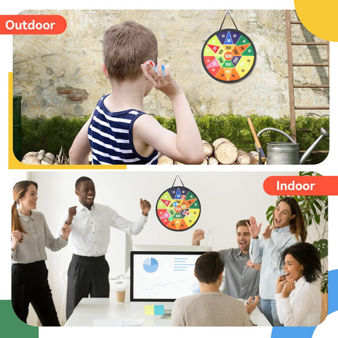 BELLOCHIDDO 14" Dart Board for Kids, Dart Game for 3-10 Years Old with 8 Sticky Balls, Indoor Outdoor Party Toys