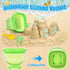 Set 3-10 RACPNEL Collapsible Beach Toys for Kids, Foldable Sand Bucket and Shovels with Mesh Bag, Sand Castle Building