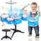 Kids Drum Set for Toddlers - Musical Gifts Toys with Light, Drum Kit for Beginner Music Practice, Christmas Birthday