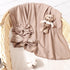 DRESHOW BQUBO Newborn Receiving Blanket with Matching Bow Hat and Headband Shower Gift for Girls