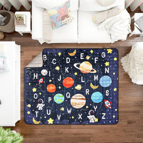 71x59 Baby Play Mat for Floor, GFU Non-Slip Thick One-Piece Infants Playpen Crawling Mat Blue, Foldable and Machine