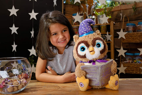 Cuddle Barn Octavius The Storytelling Owl - 12" Animated Plush Toy with Light Up Eyes and 5 Fairy-Tales Recital