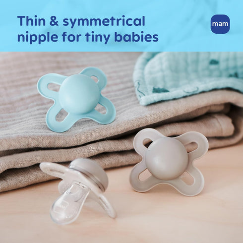 0-3 4 MAM Original Start Baby Pacifiers Months, BPA-Free Skin Soft Silicone Nipple, Glows in The Dark, Developed