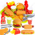 Pretend Play Food Set, Hamburger Fries Pizza Popcorn Toys, Role Play Educational Gift for Kids Boys Girls