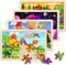 Wooden Puzzles Toys for Kids Ages 3-5 - Set of 4 Packs Dinosaur, Space, Transportation Wood Toddler Puzzles