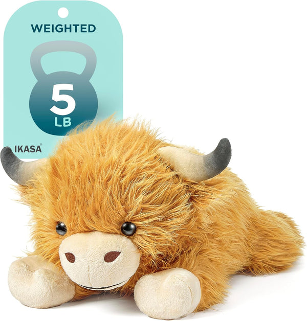 IKASA 5 lbs Weighted Stuffed Animal Highland Cow Plush Toy,24 inches Giant
