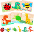Wooden Puzzles for Toddlers 1-3, Montessori Animal Shape Learning Toys for 1 Year Old Birthday Gift