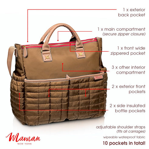 maman Designer Diaper Bag with Changing Pad
