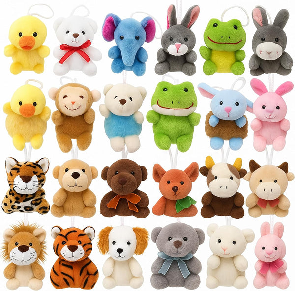 Yaliuliu Mini Stuffed Animals Bulk 24 Pack Tiny Plushies Keychain for Kids, Small