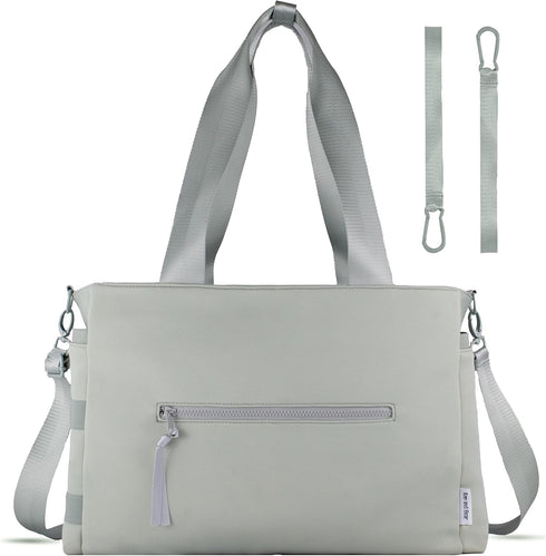 Roo and Bear Diaper Bag Tote, Neoprene 100% Waterproof, Shoulder Strap and Clips, Large Mommy