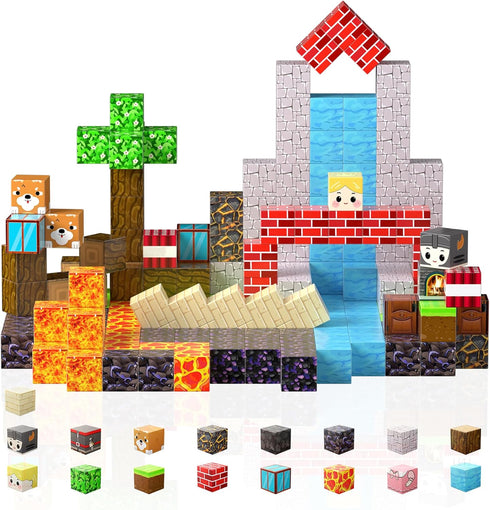 DINOSAUR PILLOW 100 PCS Building Blocks, 3D Construction Build Toys, STEM Sensory Building Cubes