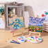 Set 4x4" Birthday(24 Set) Crtiin Mini Watercolor Paint Gifts Small Painting Kits Canvas with Easel Paints Brush Art