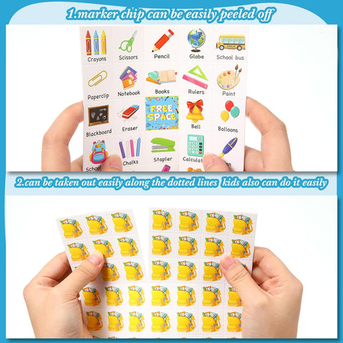 Liliful 35 Pieces Back to School Bingo, 24 Players First Day of School Cards for Classroom Party Games