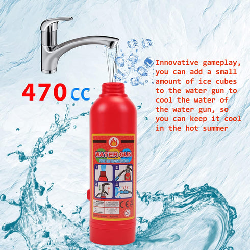 2 Pack Toy Fire Extinguisher Firefighter Role Play Toys for Kids, Small Water Gun Squirt Toys Gifts for Boys Girls Pool Beach Outdoor Play, Fireman Costume Accessories for Halloween Birthday Party