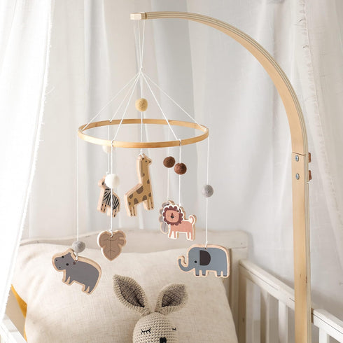 Jungle Animals Crib Mobile | Handmade Baby Mobile for Woodland Nursery Room Decor (Zoo Mobile)