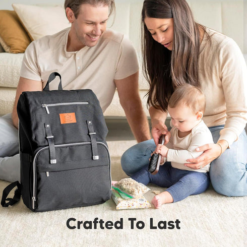Backpack Backpack KeaBabies Baby Diaper Bag with Changing Pad - Waterproof Baby Bag for Mom and Dad, Insulated Bottle