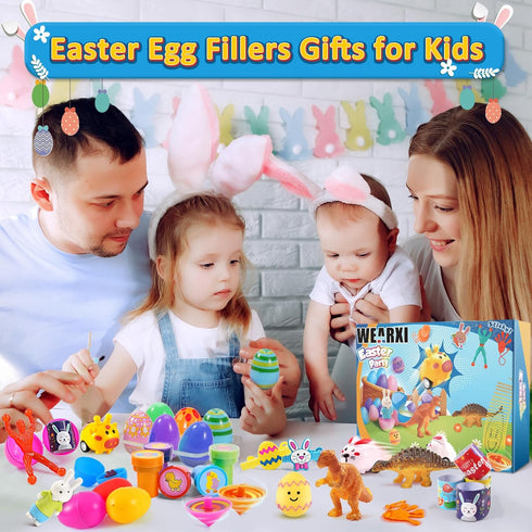 100PCS WEARXI Prefilled Easter Eggs with Toys, Easter Basket Stuffers, Easter Eggs Filled, Easter Basket Stuffers