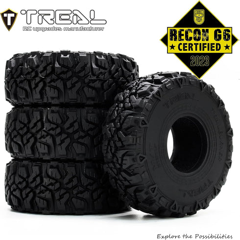 TREAL 1.0 Tires Soft Sticky RC Crawler Tires TrailBurner 62mm (4P) for 1/24 1/18 SCX24 AX24 TRX4M