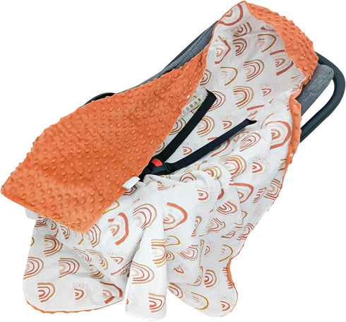 Miracle Baby Car Seat Blanket for Babies, Lightweight Cotton Swaddle Blanket with 3/5-Point Harness,